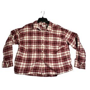 Levis Long Sleeve Red Plaid Flannel Shirt Womens Size 1X Plus